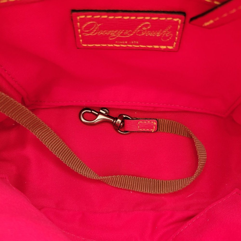 DOONEY & BOURKE Small Red Printed Leather Handbag Crossbody Bag - Picture 12 of 16